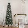 7ft Pre-lit Artificial Hinged Pencil Christmas Tree
