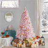4.5’ Pre-lit Flocked Pink Artificial Christmas Tree