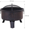 Outdoor Garden Brazier Fire Pit with Cover